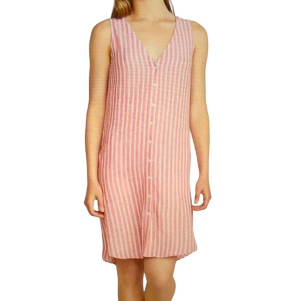 Marine Layer Lake Tank Striped Linen Blend Sleeveless Dress Size XS.